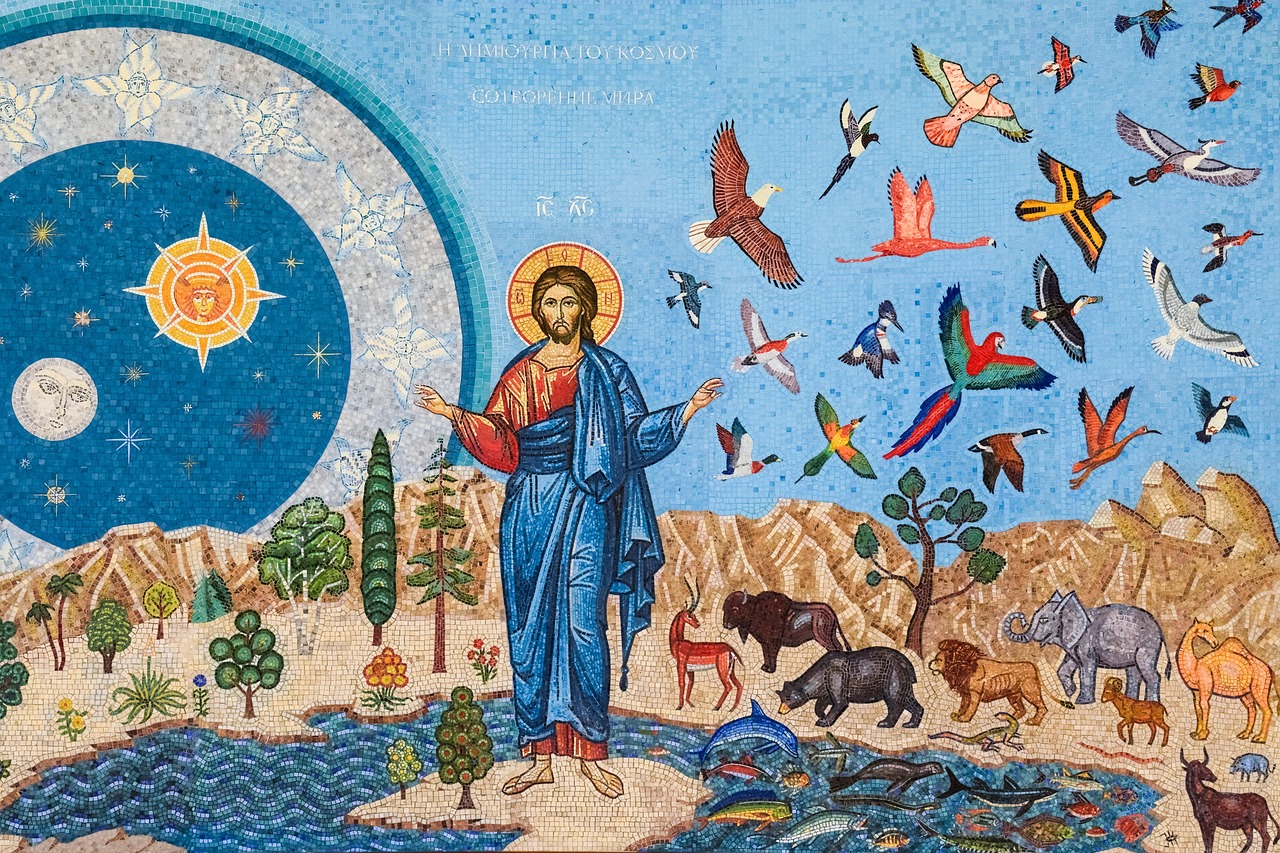 A mosaic depicting Genesis